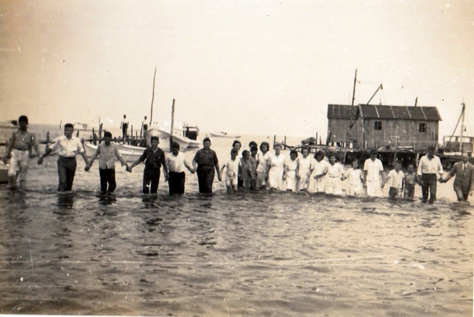 Davis Shore Baptizing by a fish house