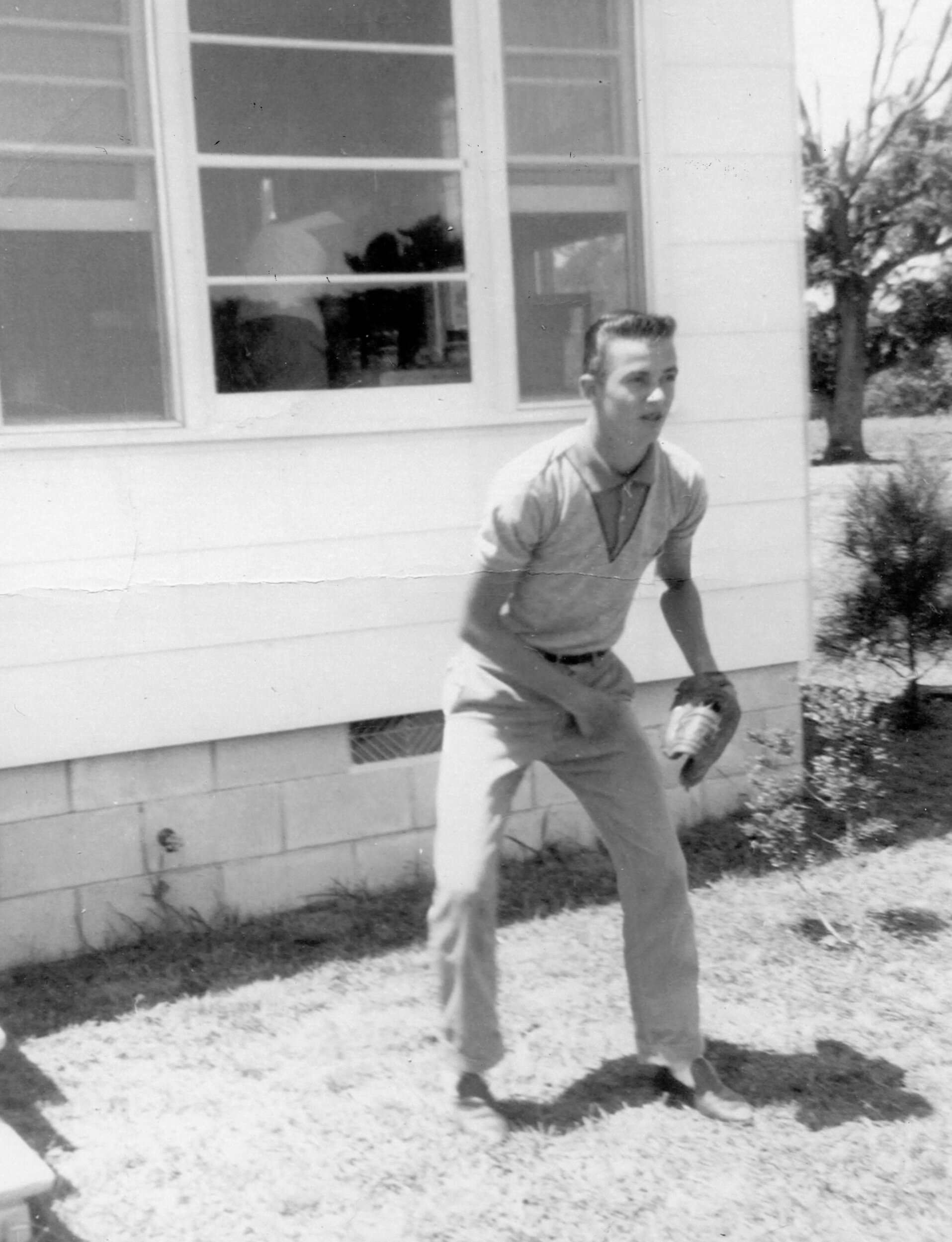 Vernon Chadwick, son of Vance and Dorothy Chadwick, at the Pigott House on Stewart Drive, Straits, 1960’s