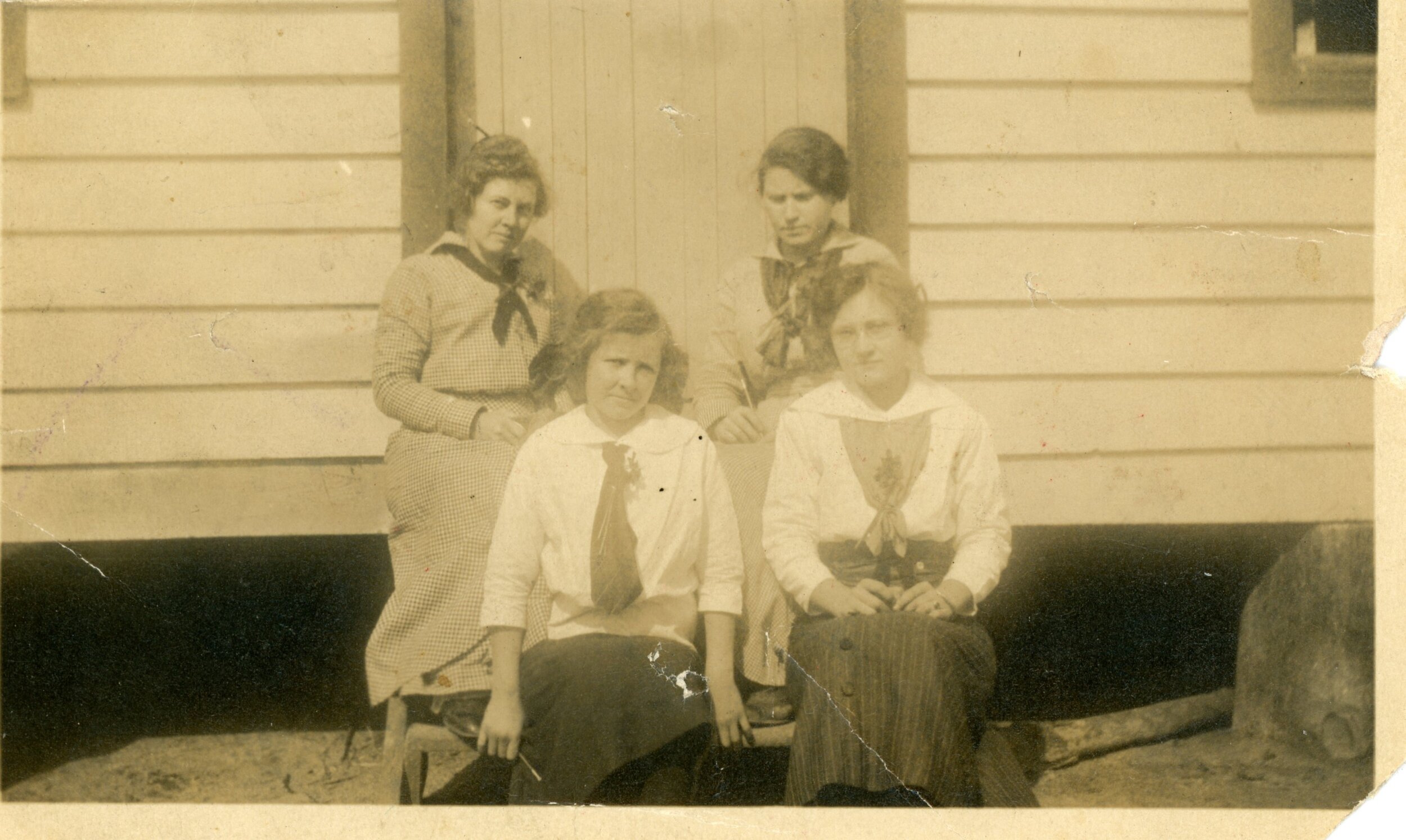  Picture taken at the Straits School (Now the fellowship hall attached to Straits UMC. Elaine Chadwick Jones’ grandmother was teaching school there. Ethel Pigott Lewis (leftside/back row) 