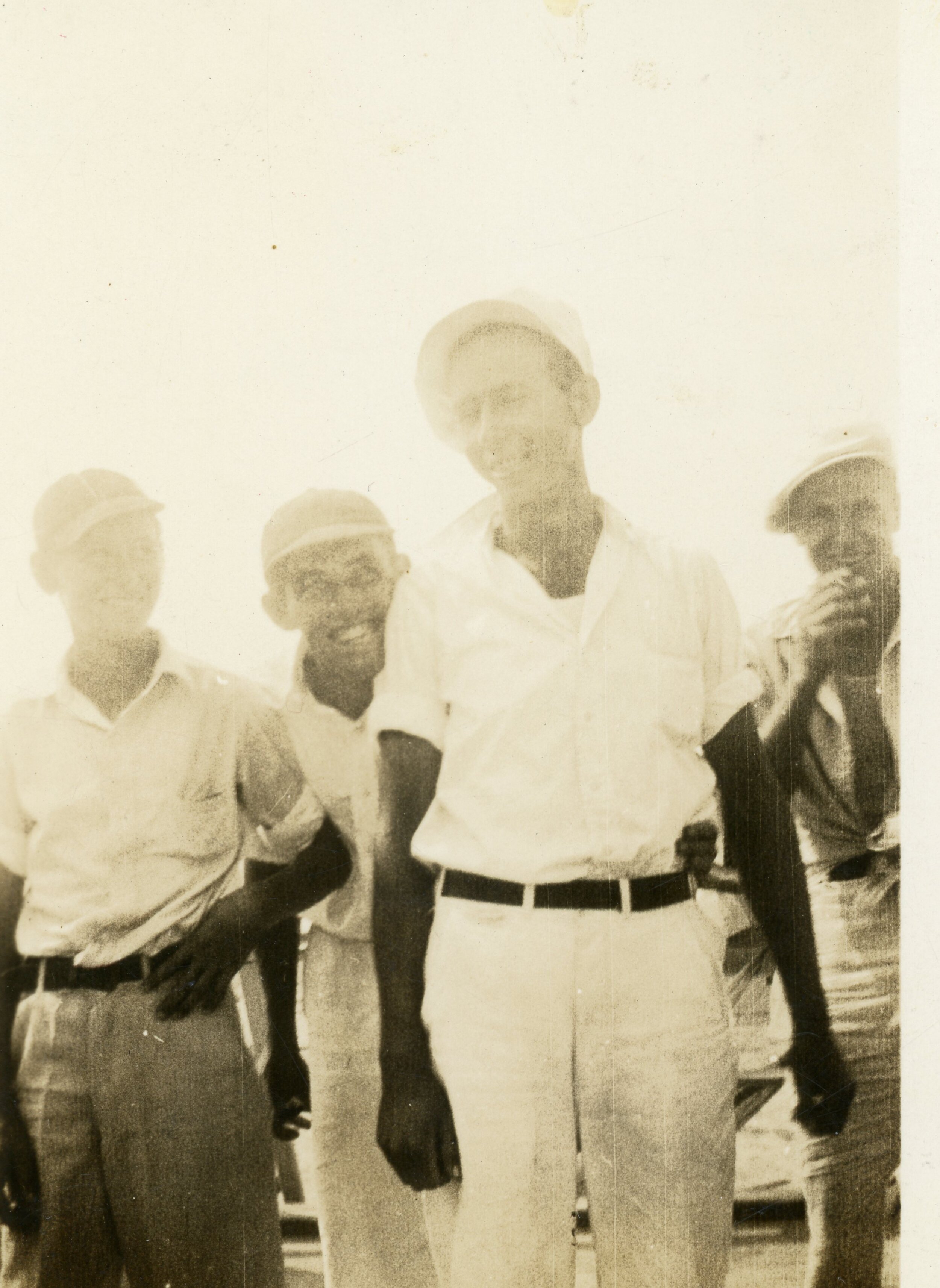 L-R: Guy Gaskill, Gerald Whitehurst, Vincent Pigott, and Ralph Chadwick 1934 at Cape Lookout