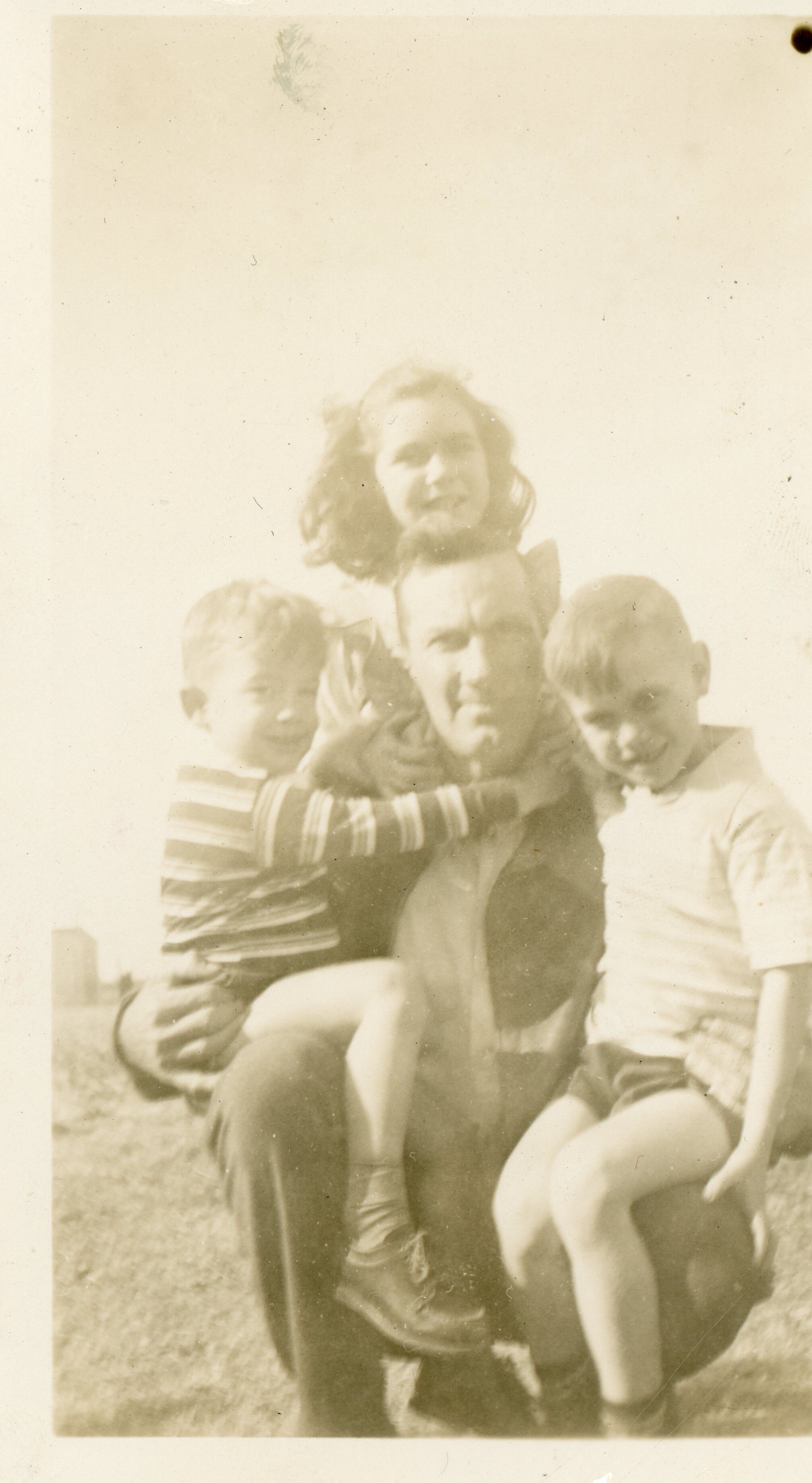 Paul Chadwick with niece and nephews Gertrude (behind Paul), Vernon (left) and “Brother” on right