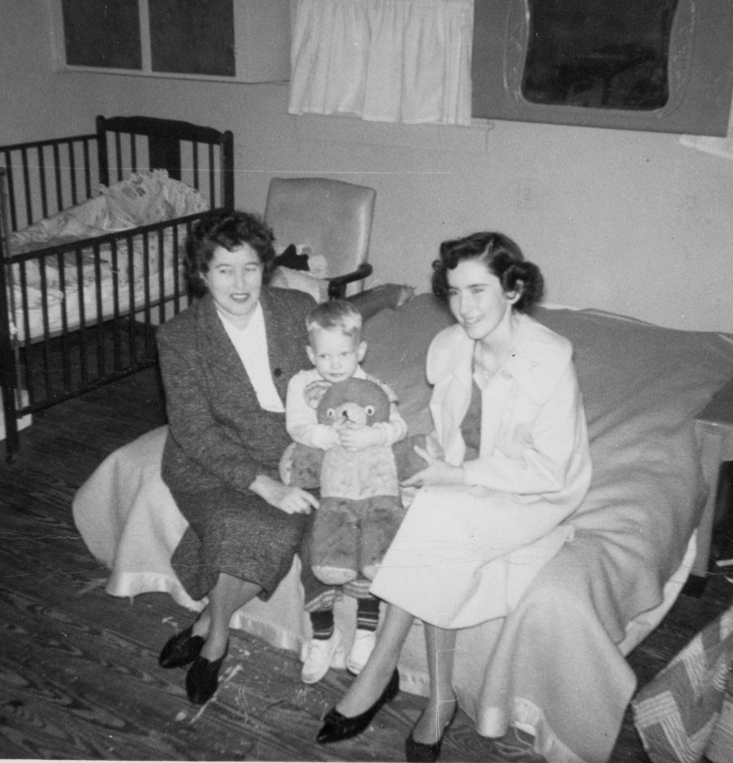 Florence Smith and daughter Kandice, with Charles Chadwick, son of Anne and Donald Chadwick 1960