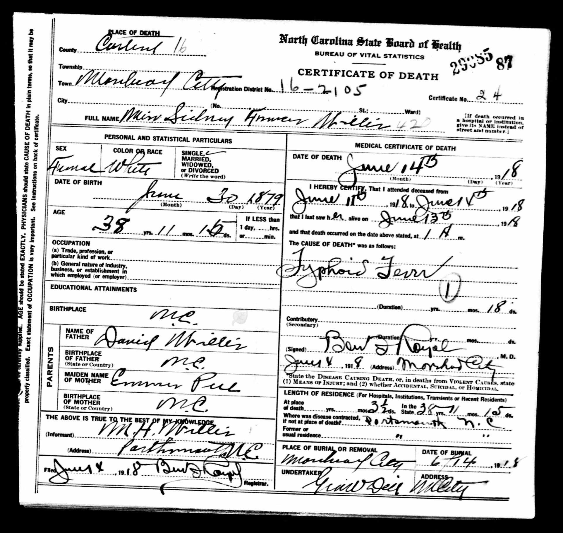 Community History Death Certificate Sidney Willis.jpg