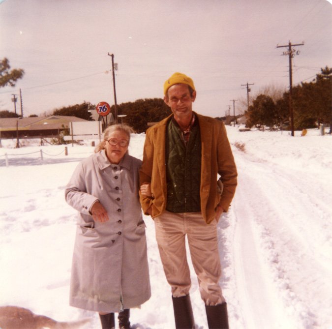 Violetta and Clarence Willis in front of their house, 1980.