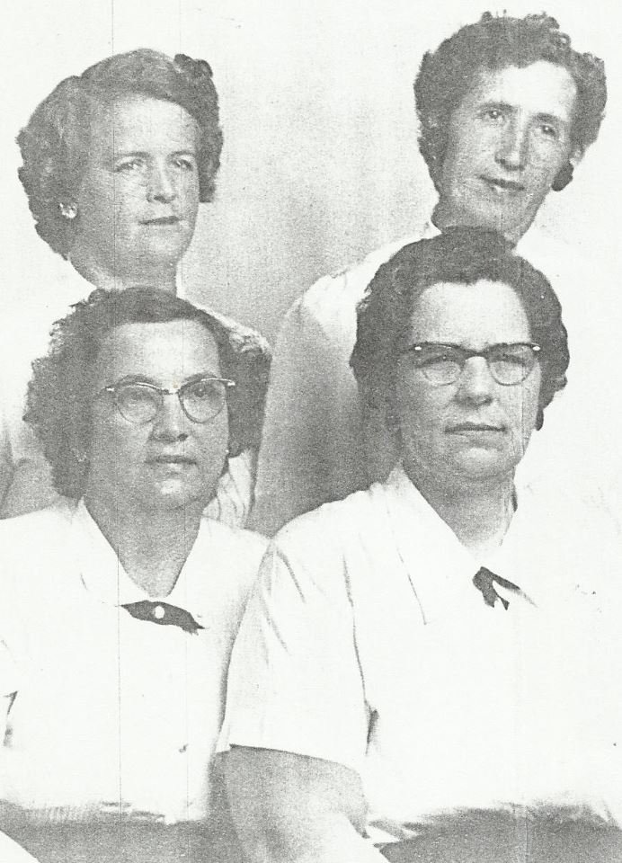 Clockwise from bottom left: Nellie Ingram, Louise Hancock, Flora Belle Willis, Mattie Whitley