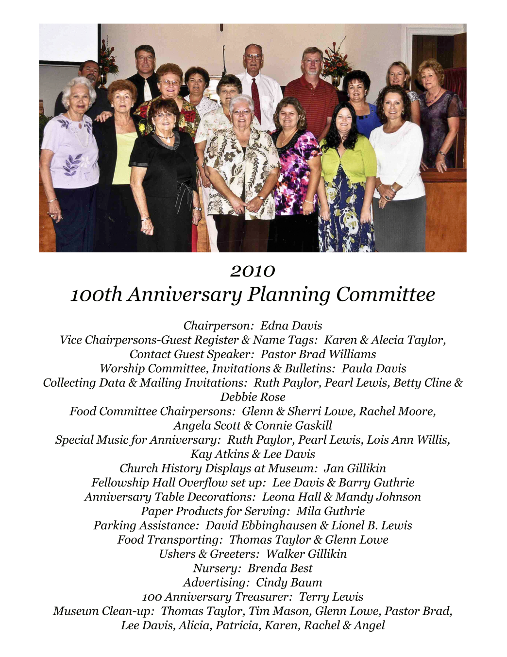 100th Anniversary Planning Committee