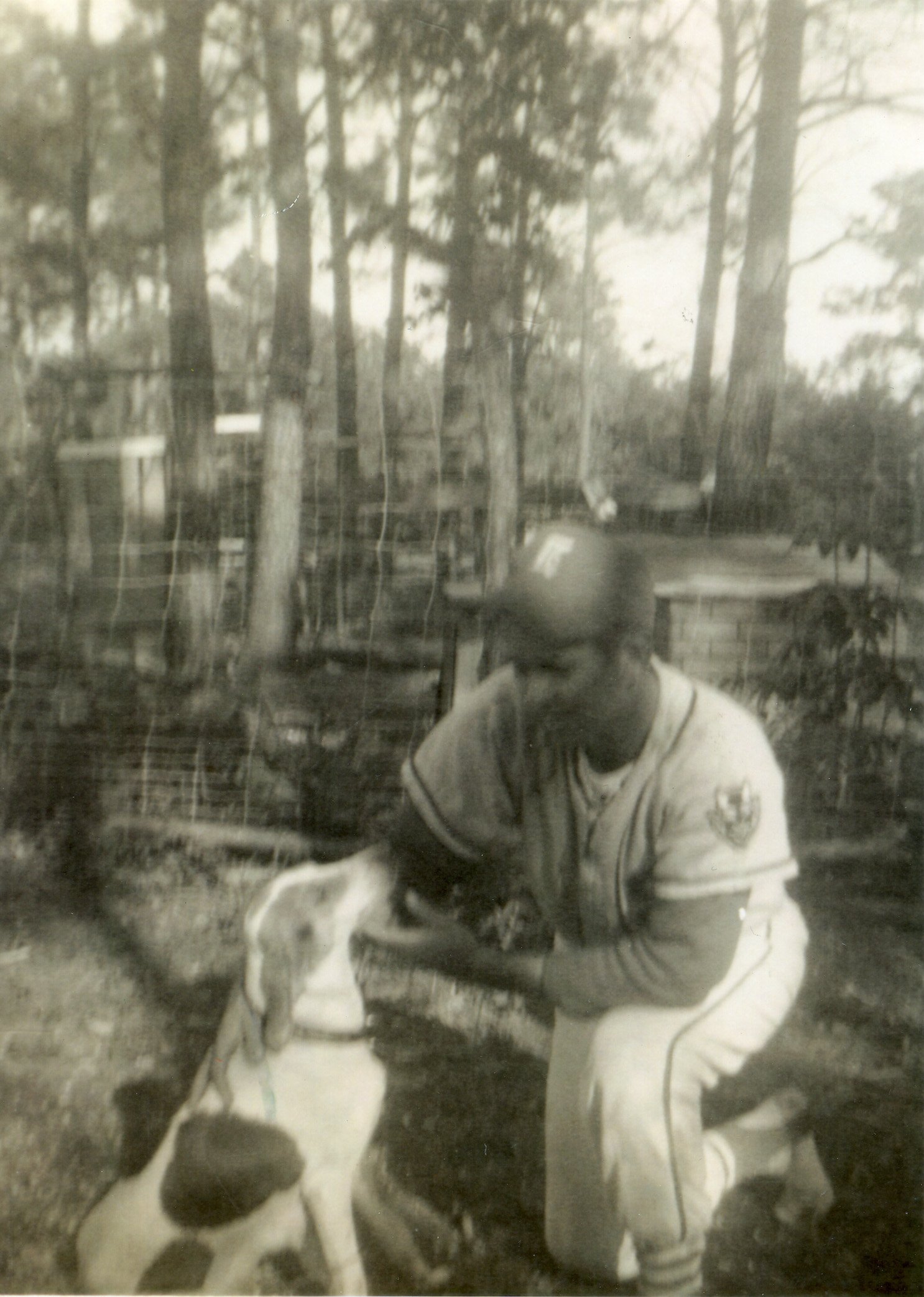 Alton Paul in dog pen