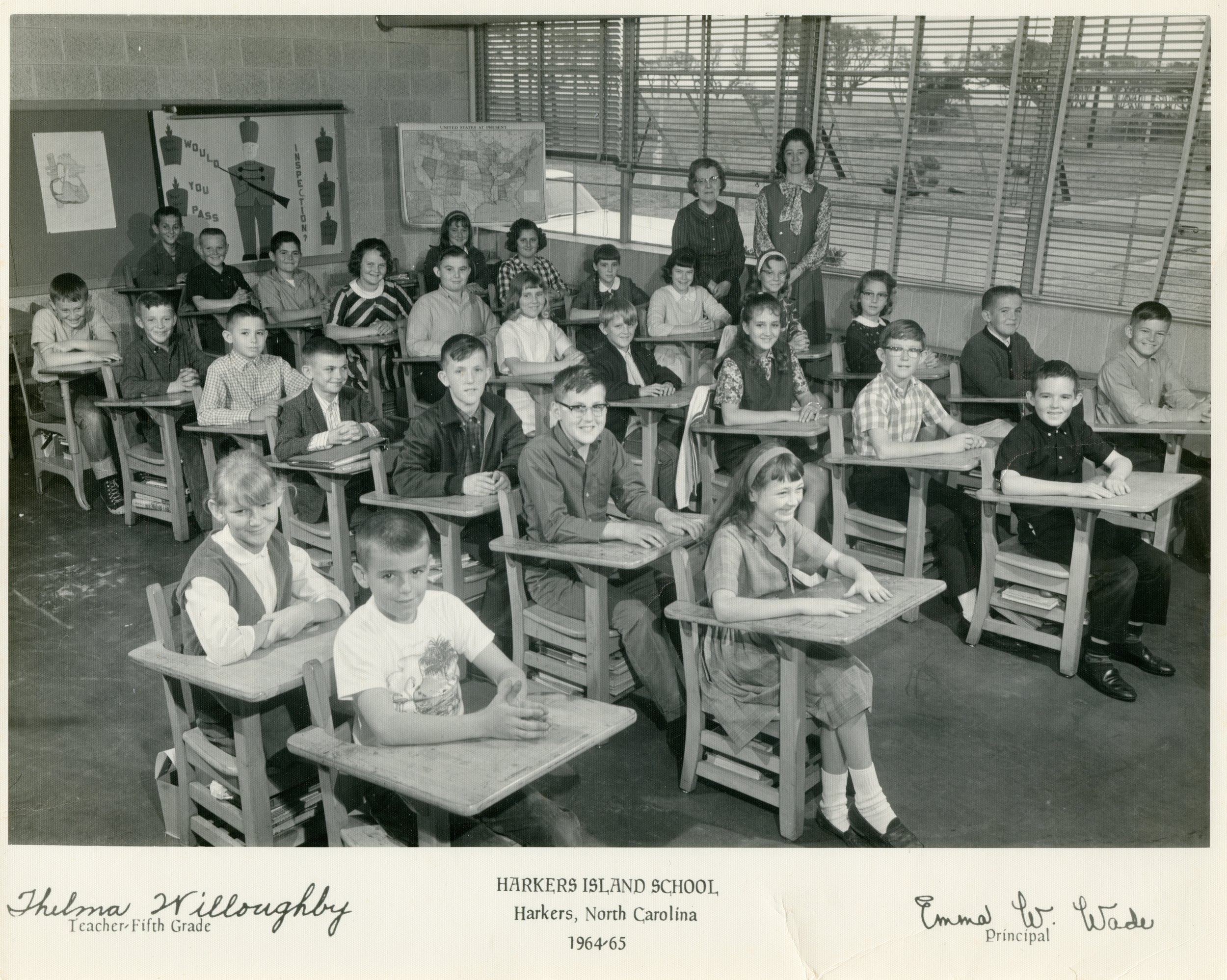 Harkers Island School 1964-65 Grade 5
