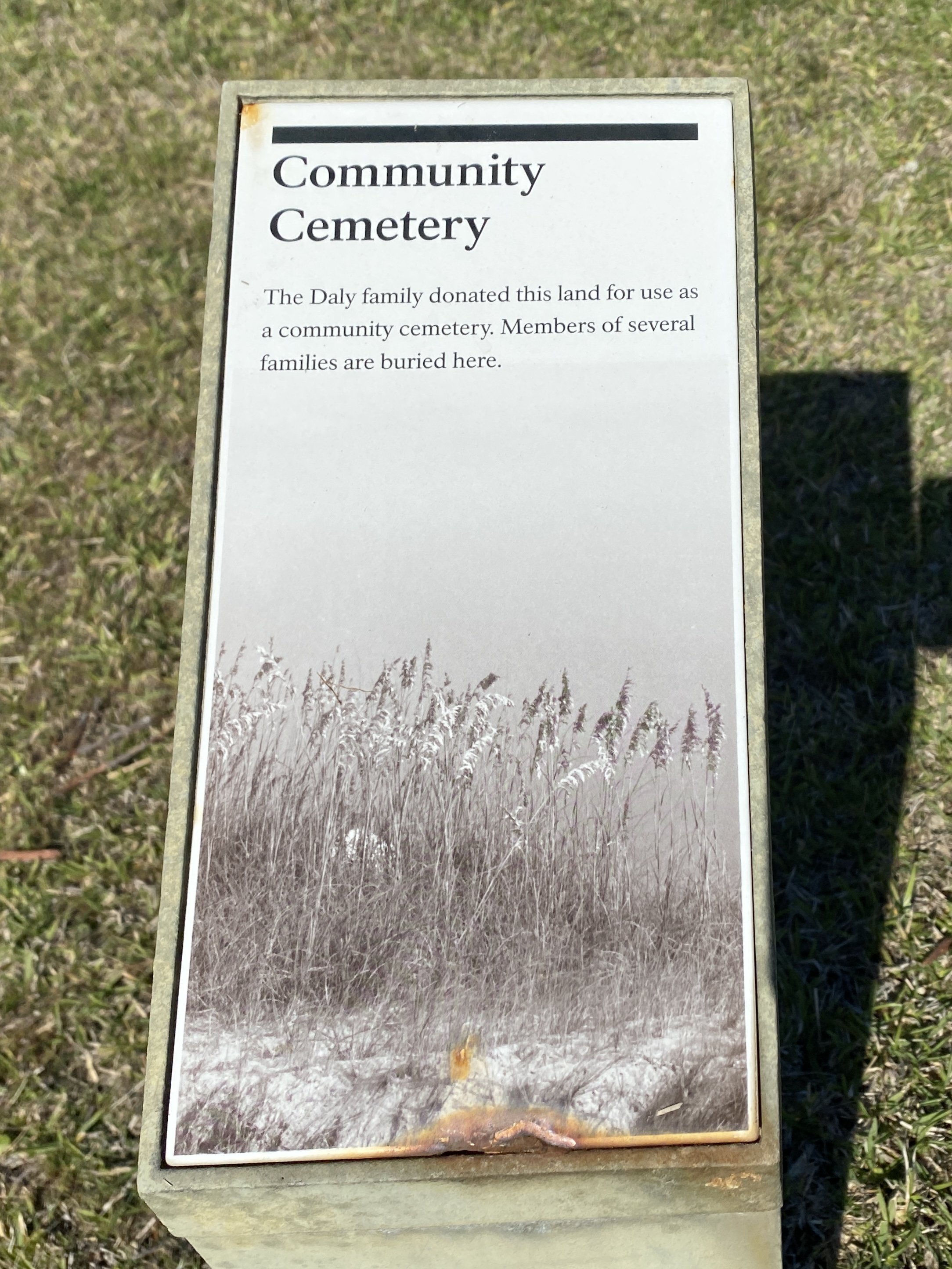Cape Lookout National Seashore Plaque - Community Cemetery