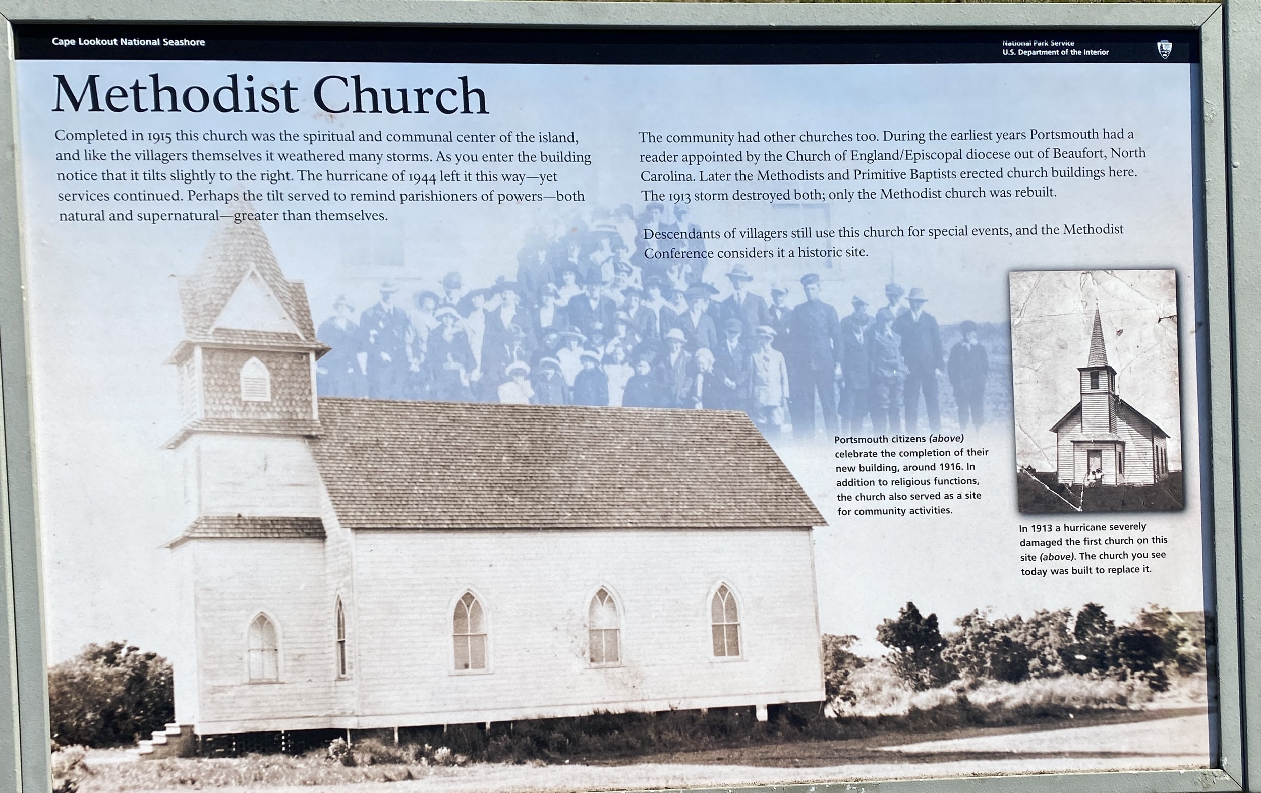 Cape Lookout National Seashore Plaque - Methodist Church