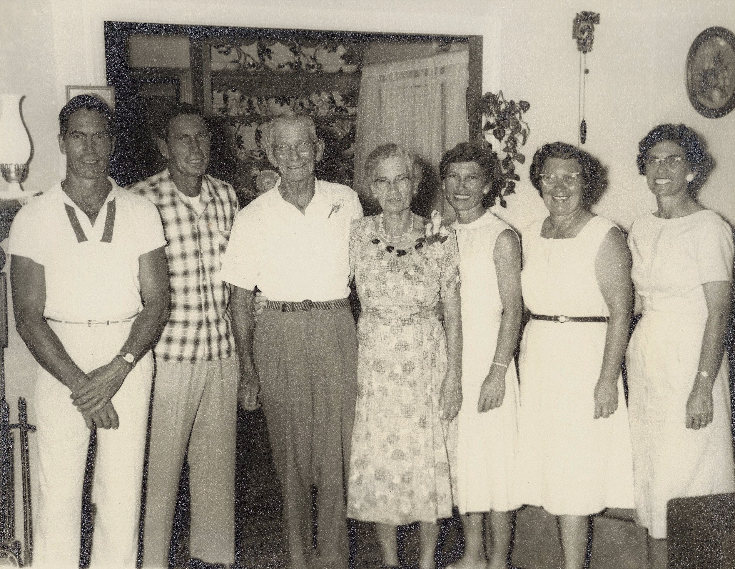 David T., Leroyal T., Dave, Priscilla, Lee, Ella Grey, Madeline, 50th Ann. 1962