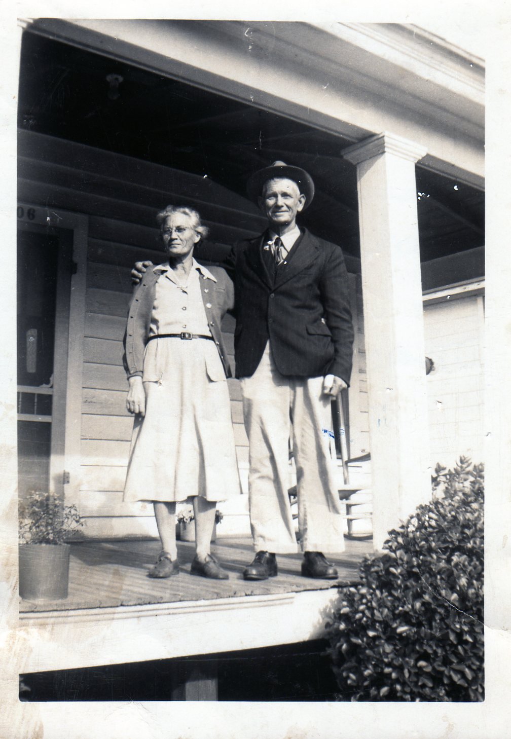 Priscilla and Dave Gould, old home at 1206 Shepard St.  Jan 1952
