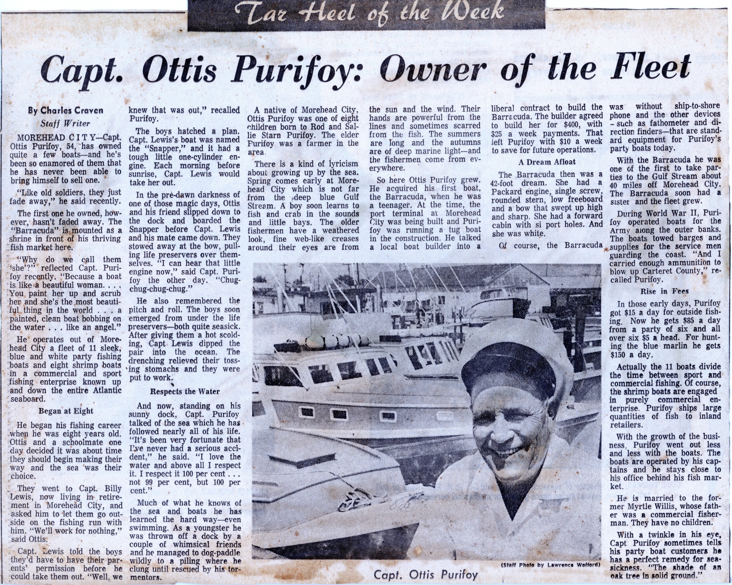 Capt Ottis News and Observer ca 1965