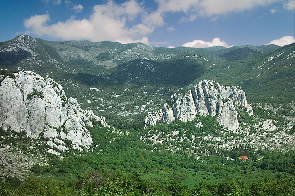 A rocky outcropping in the Velebit Mountains of Croatia