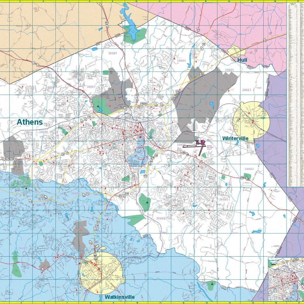 AthensClark CO., GA Wall Map (2020) — MHB Mapping