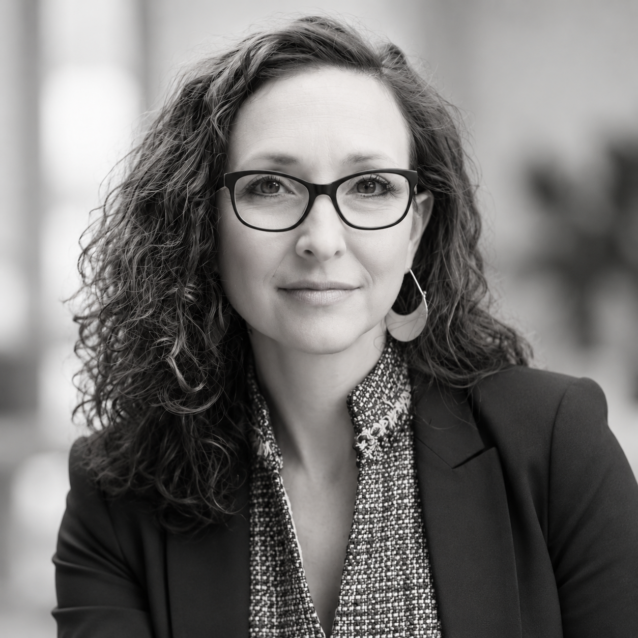 Black and white photo of Nadine Wilches