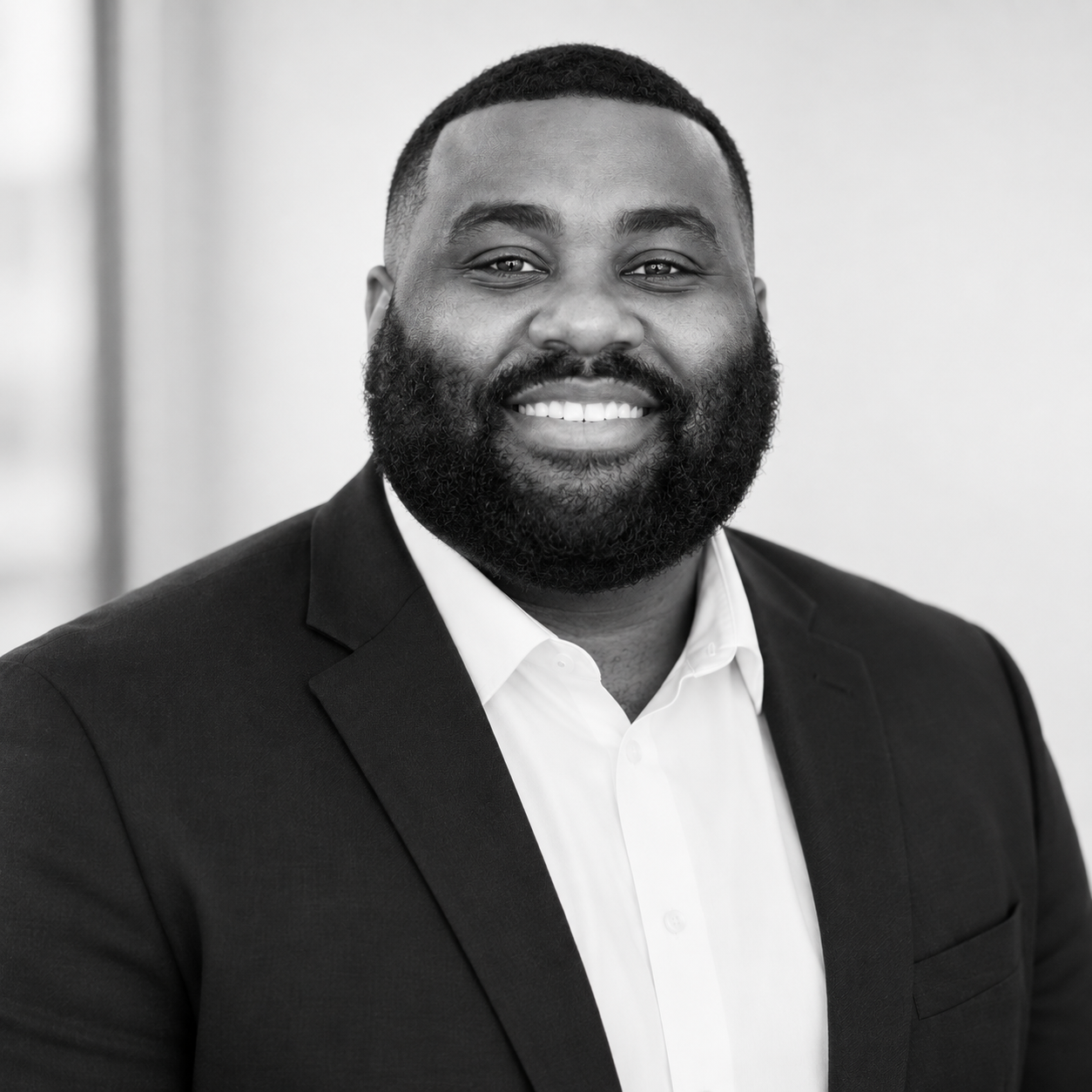 Black and white photo of Diontre Pate