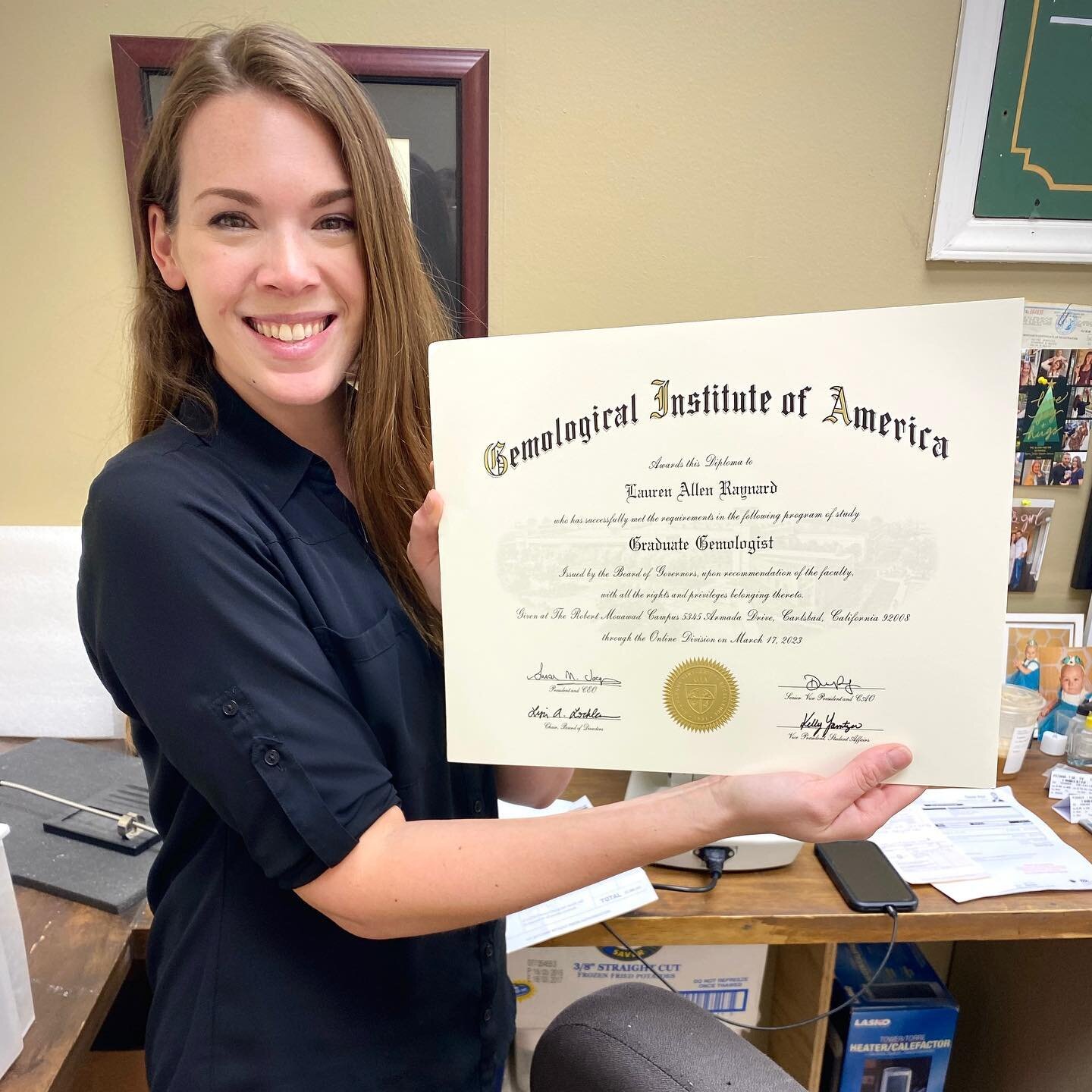 After years of hard work, Lauren is officially a Graduate Gemologist!

She received her degree from GIA, Gemological Institute of America. It&rsquo;s the most prestigious degree you can earn in the jewelry industry. She looks forward to sharing her k