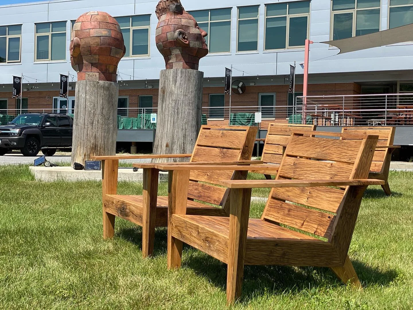 Last fall, when @scenichudson Long Dock was replaced, I was fortunate to get my hands on some of the dock wood. I was even more fortunate when @industrialartsbrewing offered me the opportunity to build some chairs for the brewery from the old planks.