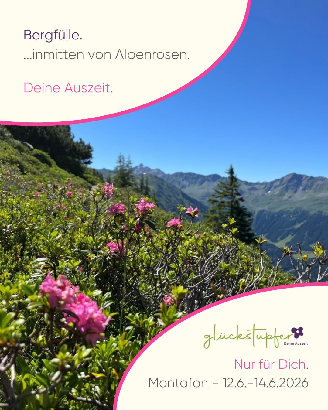 G&ouml;nn Dir Deine gl&uuml;ckstupfer-Auszeit! 🏔️

Bergf&uuml;lle - 12.6.-14.6.2026 🏔️🥾

Heute lasse ich einfach ein paar Bilder meiner Vortour im letzten Juni f&uuml;r sich sprechen. 
Was f&uuml;r eine gesegnete Berg-Landschaft im Montafon!
Ich m