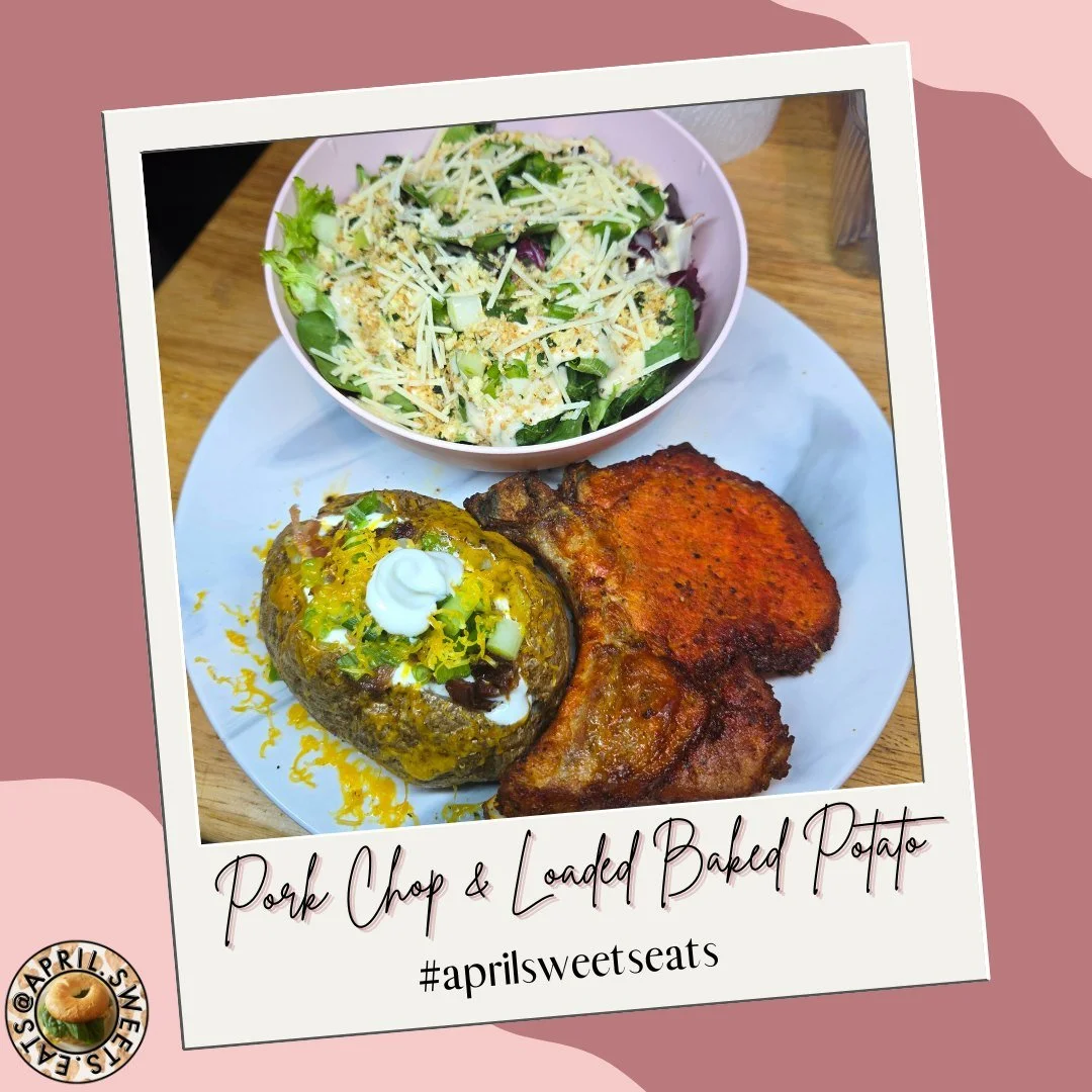 Kicking off the work week with a serious comfort meal! Nothing beats a perfectly seasoned Pork Chop paired with an absolutely Loaded Baked Potato (sour cream, cheese, green onion, bacon... yes, please!) and a fresh side salad. 🤤
What's your favorite
