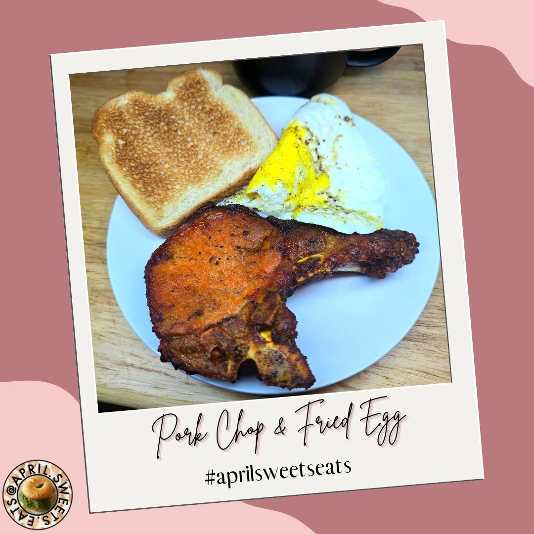 Fueling up for Tuesday with a breakfast that doesn't mess around! 💪 This is my kind of morning meal: a juicy Pork Chop alongside a perfectly Fried Egg and a slice of toast. Sometimes the simplest, heartiest plates are the best way to tackle the day.