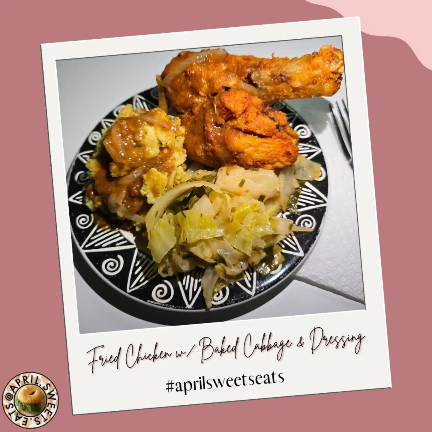 Even creatives need a good plate 🍽️
Fried chicken, baked cabbage, and dressing are comfort foods that never miss.
Balance is everything&hellip; building, creating, and still making time for the moments that feed you.
#AprilSweetEats #CreativeLife #C