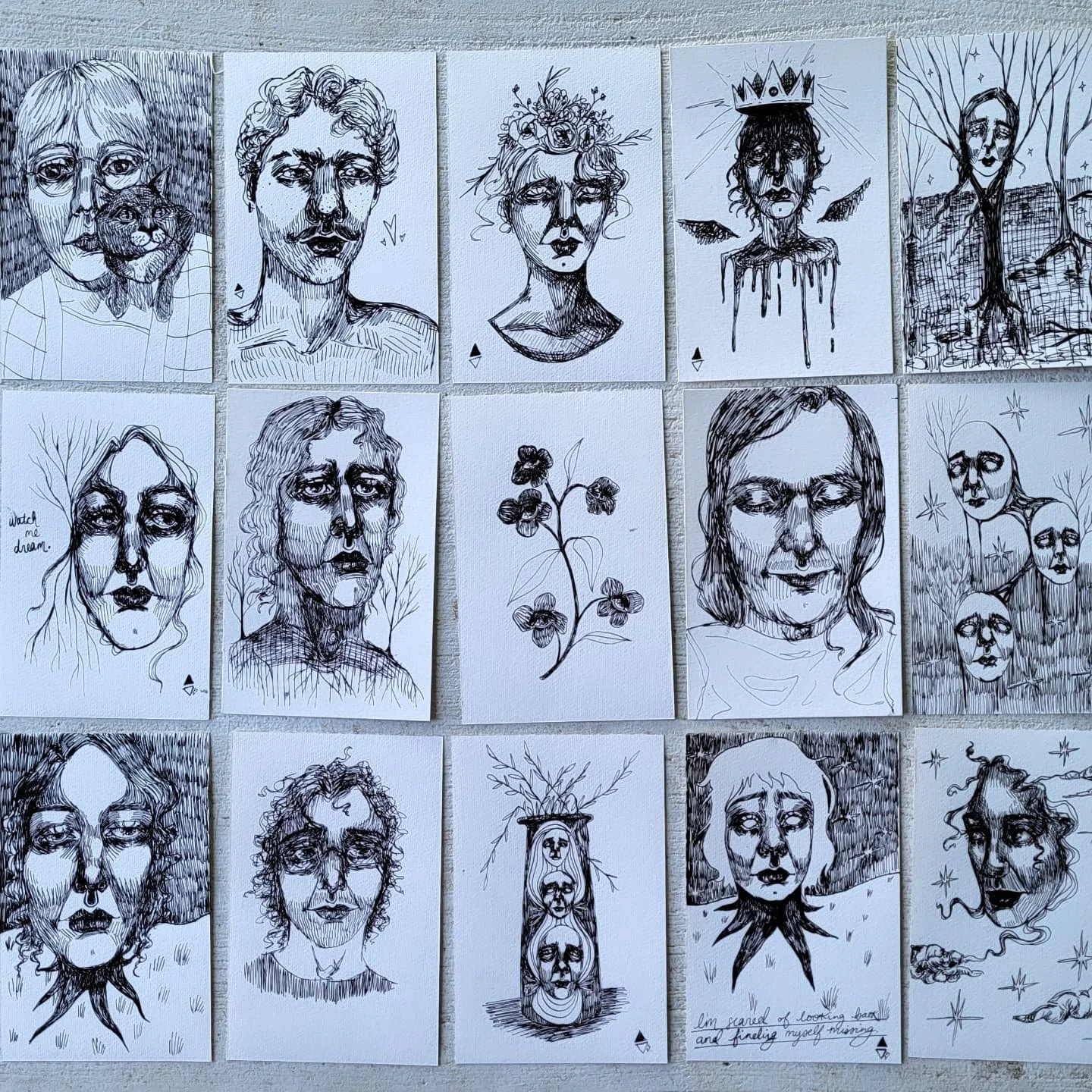 Typically a painter, I have become obsessed with making little Calligraphy Pen Drawings. I am starting to get the hang of it I think. 

#artschooldropout #calligraphyartist #penandinkdrawing #mnartist #inktober2025