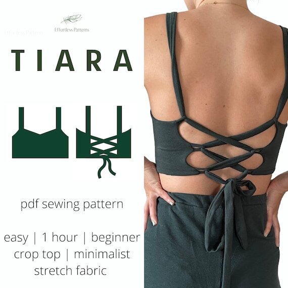 TIARA Crop Top Open Back Strap Sewing Pattern A4 Letter | PDF Summer Top  Sewing Pattern | Modern Sewing Patterns | Schnittmuster — Effortless  Patterns