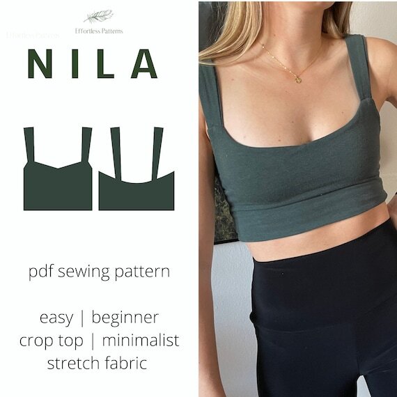 NILA Crop Top Sewing Pattern A4 Letter | Minimalist Sustainable | PDF  Summer Top Sewing Pattern | Modern Sewing Patterns | Schnittmuster —  Effortless