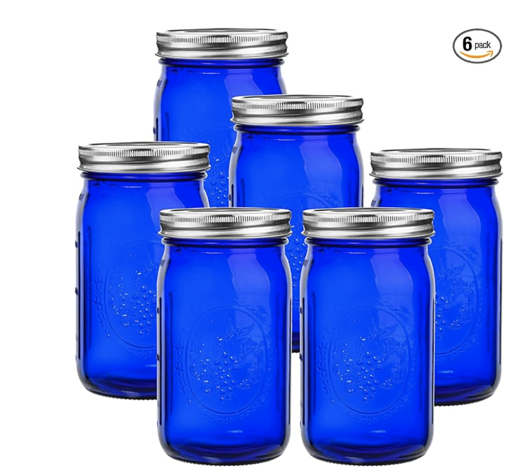 cobalt glass mason jars