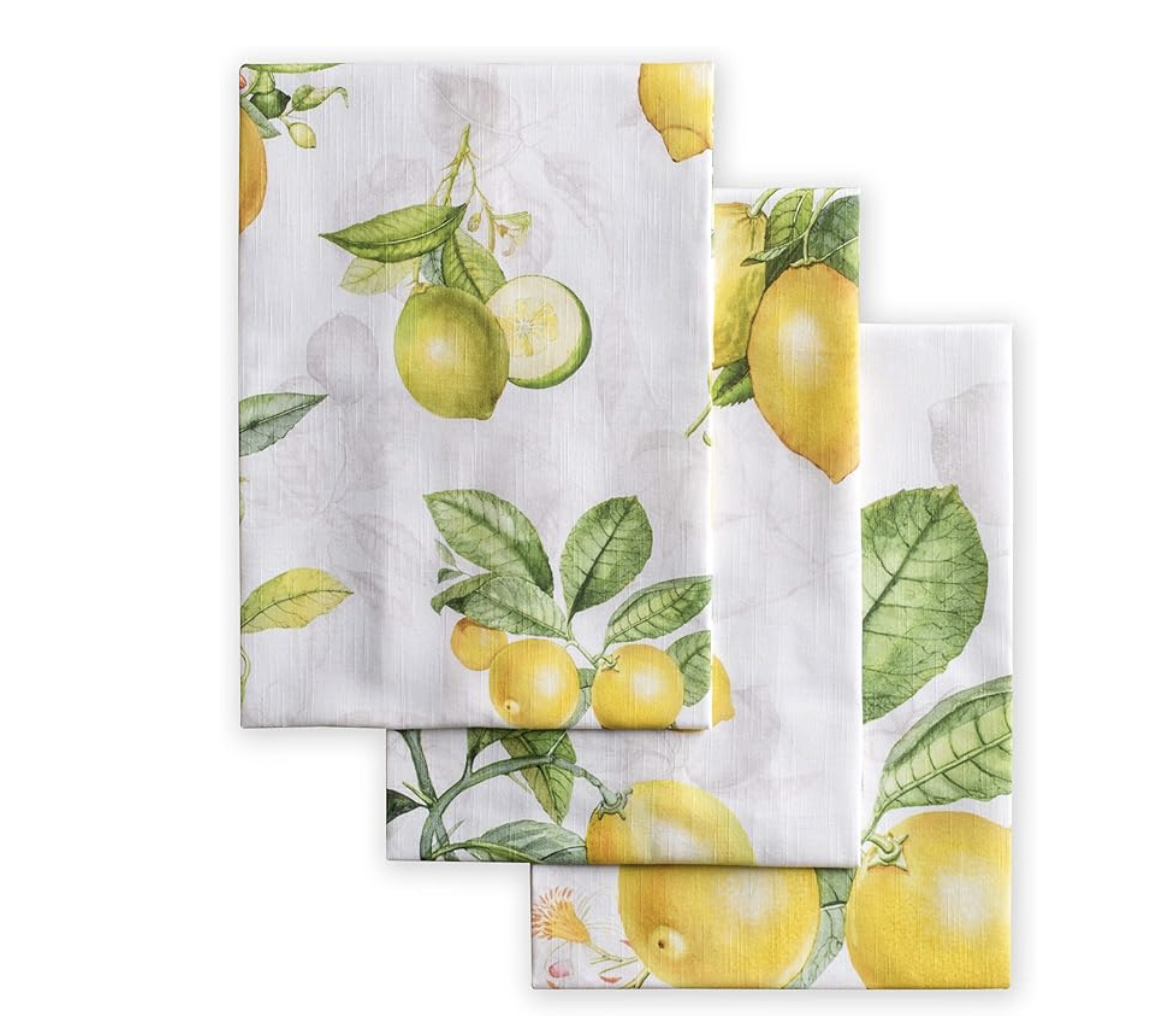 Maison d' Hermine Kitchen Towels Set of 3 100% Cotton 27.50" x 20" Reusable Cloth Tea Dish Towels Absorbent with Hanging Loop for Kitchen