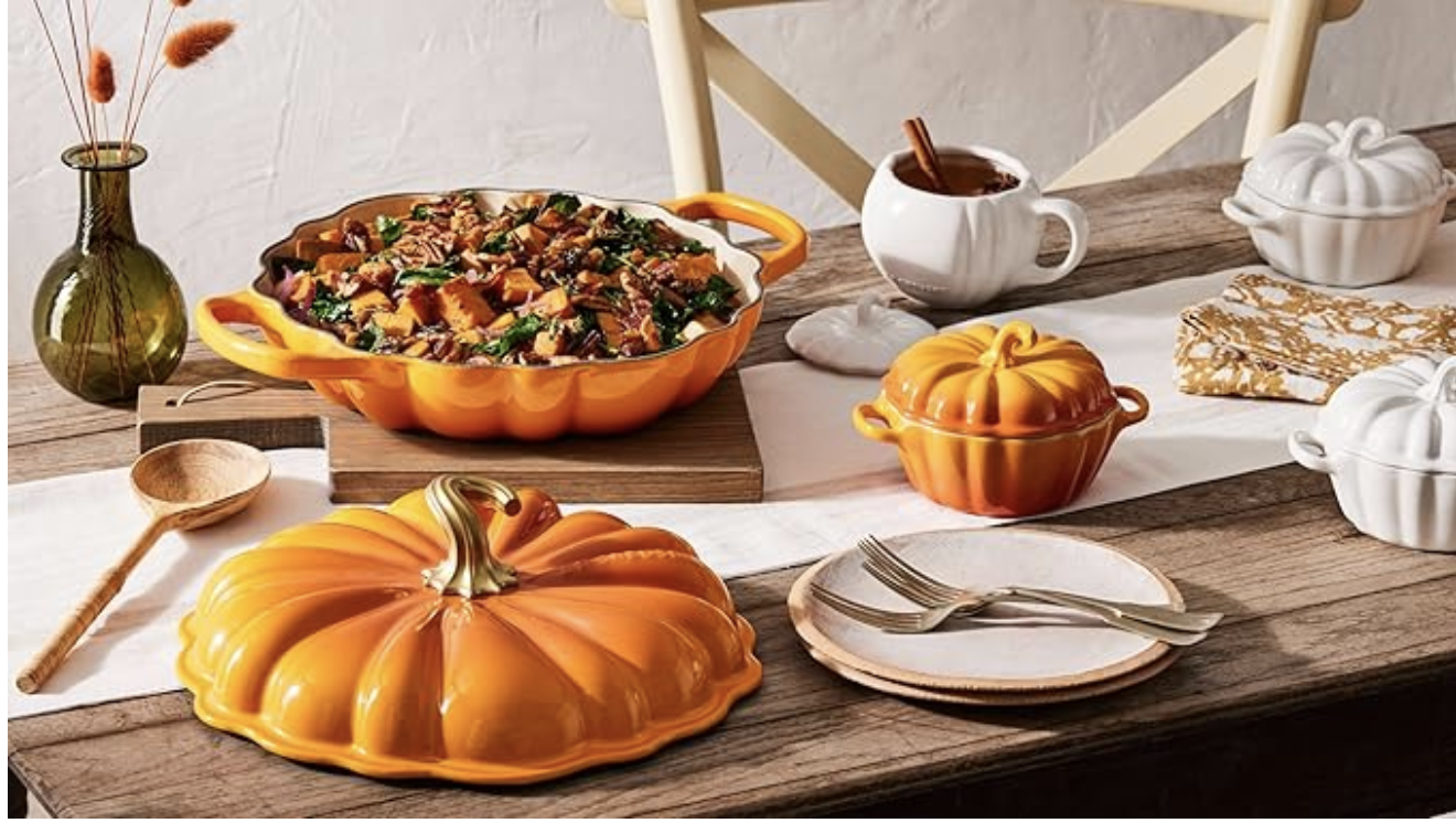 Le Creuset Enameled Cast Iron Figural Pumpkin Braiser, 2.75 qt., Persimmon