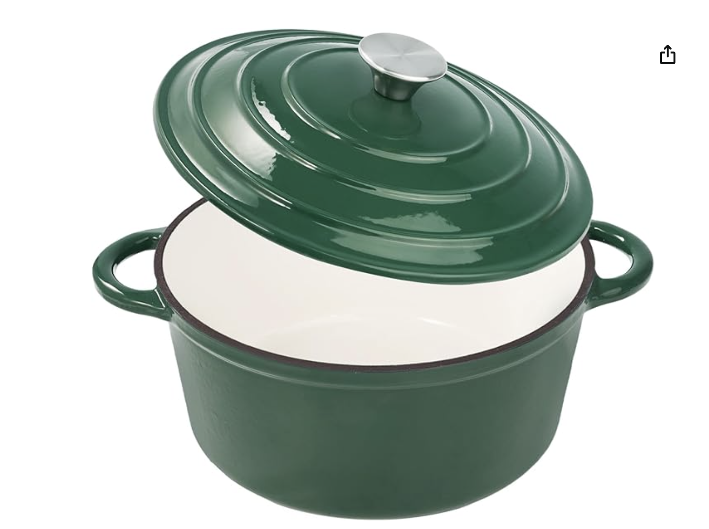 6 Quart Enameled Cast Iron Dutch Oven Pot with Lid, Dual Handle for Bread Baking, Pre-Seasoned Cookware, Heavy-Duty, Oven Safe up to 500° F, Non-stick & Applicable All Cookings, Green