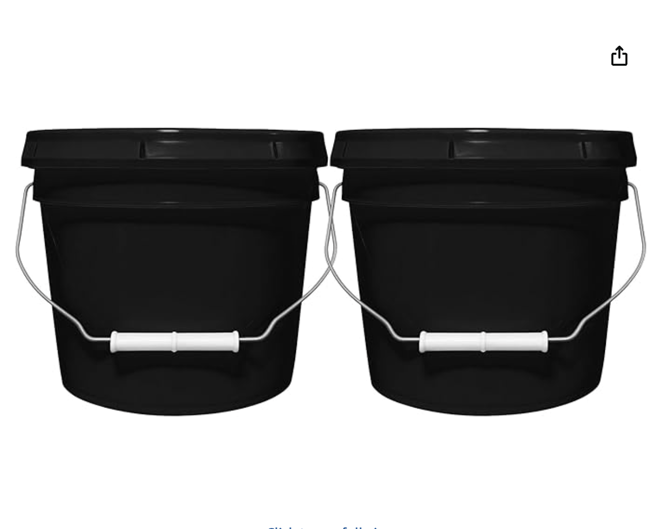 2-Gallon Bucket with Airtight Lid – Heavy-Duty Extra Durable Pail – Made in USA – Black or White