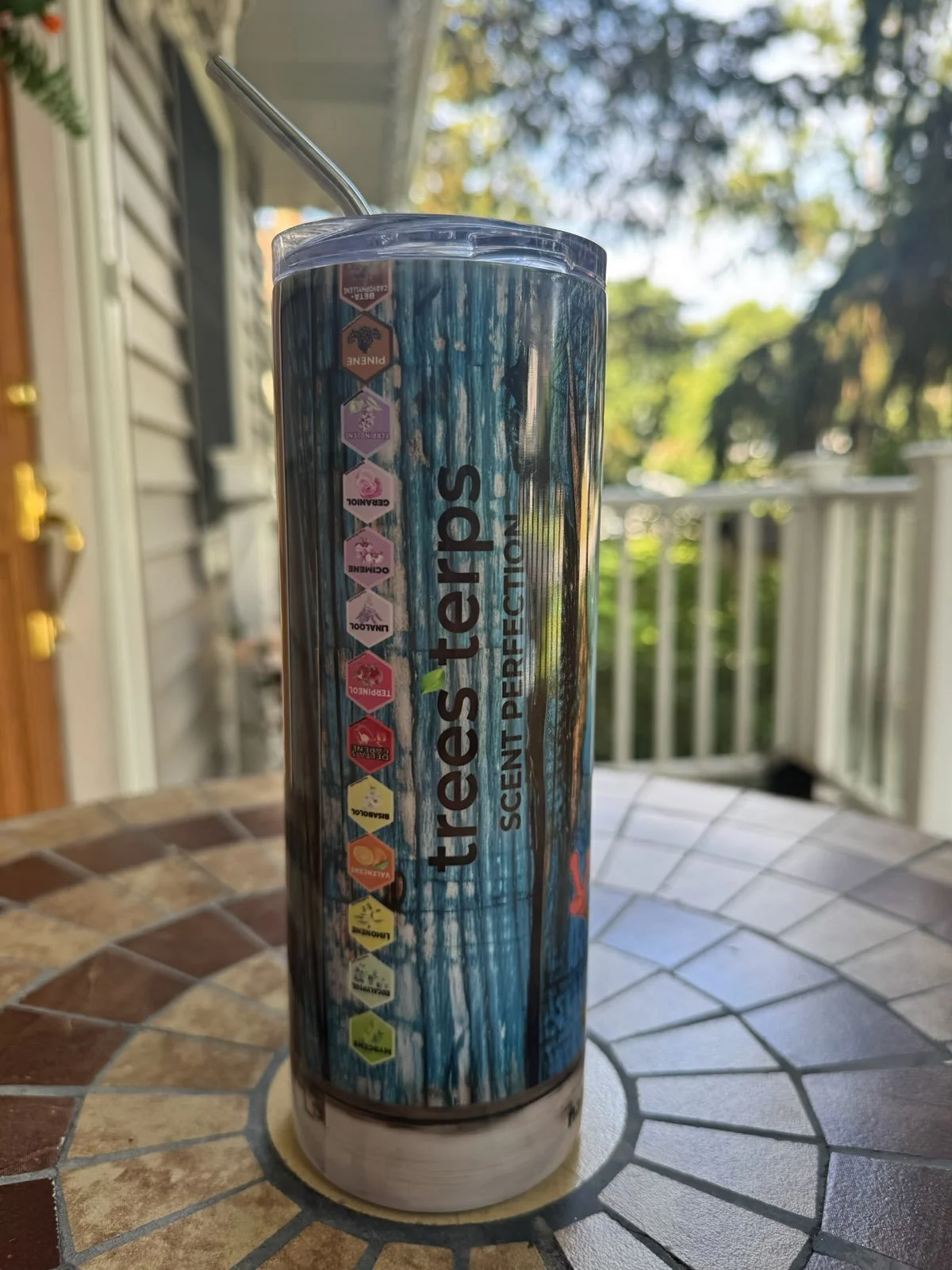Rustic BLUE WOOD GRAIN TUMBLER