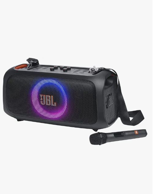 JBL PartyBox On-The-Go Essential - Portable Party Speaker with Built-in Lights and Wireless mic