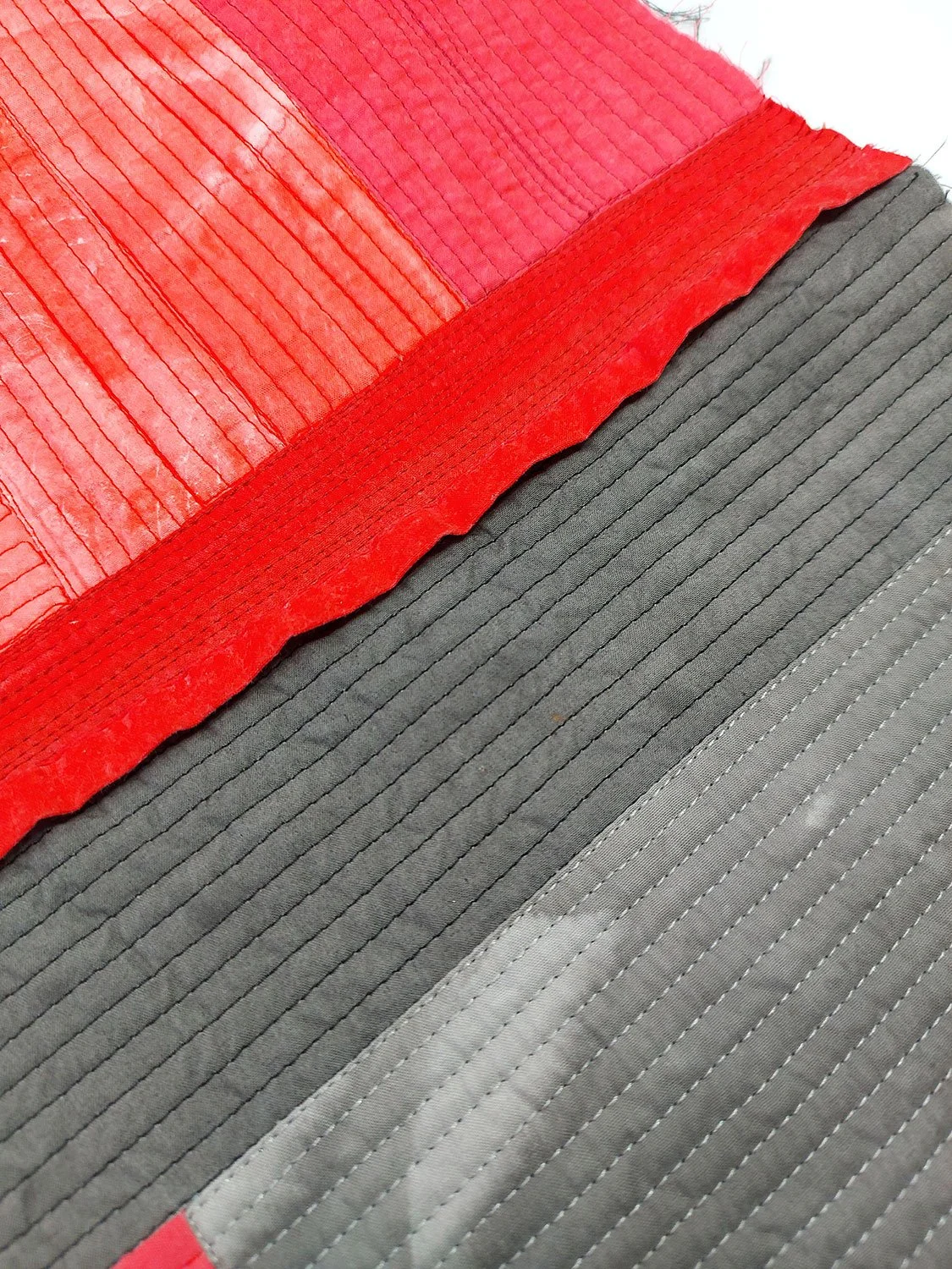 straight line machine quilting on a welsh quilt