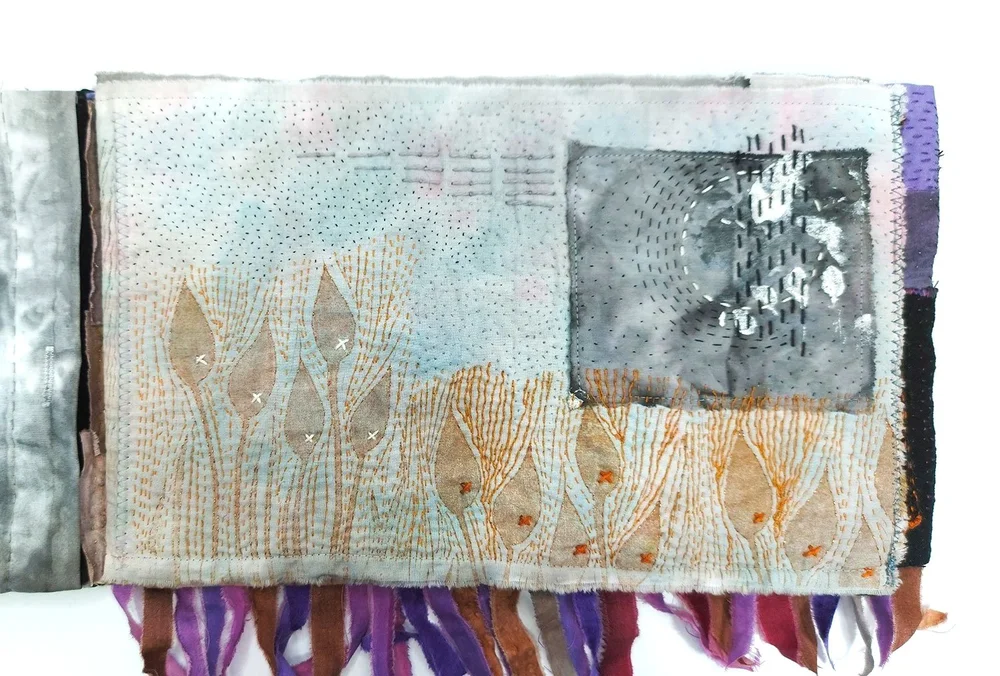 hare's tail grass and moon