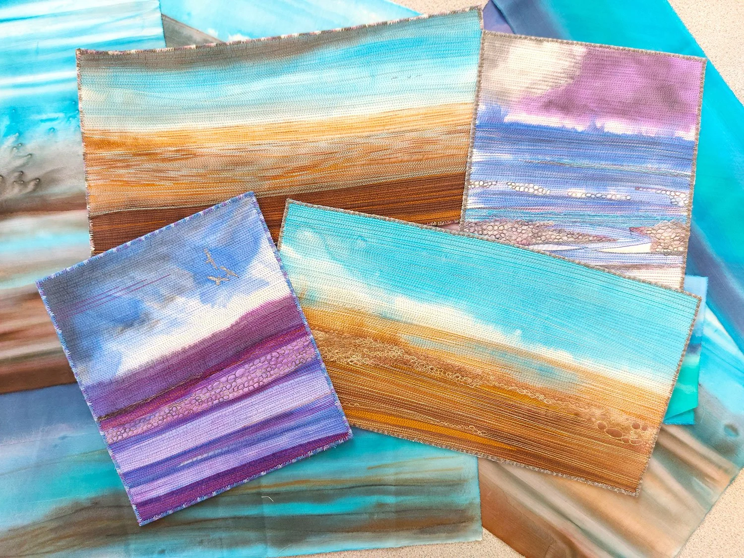 small textile art coastal landscapes