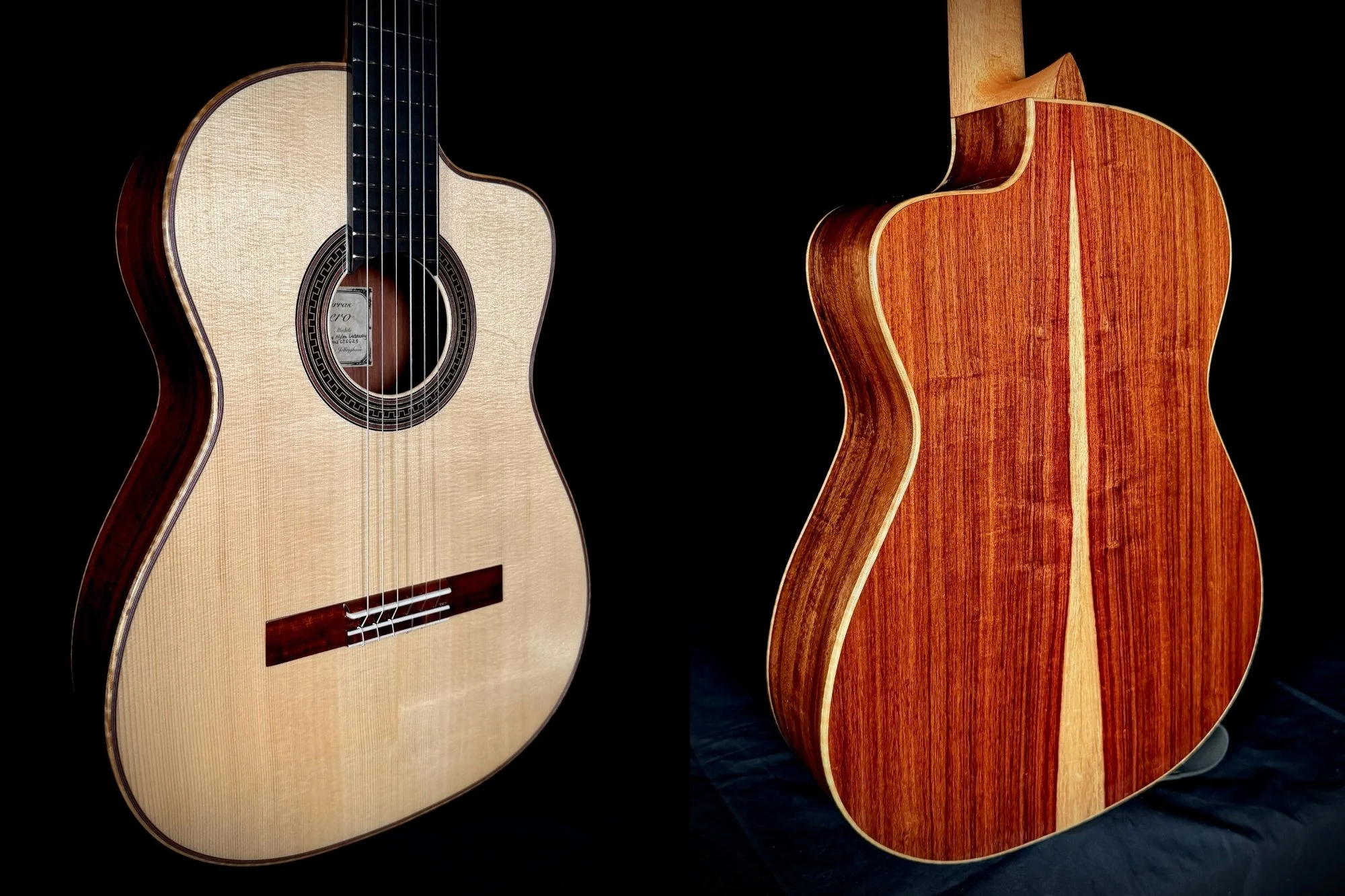 2025 Guitarras Romero Pro Nylon Cutaway #1002 • Swiss Moon Spruce/Granadillo