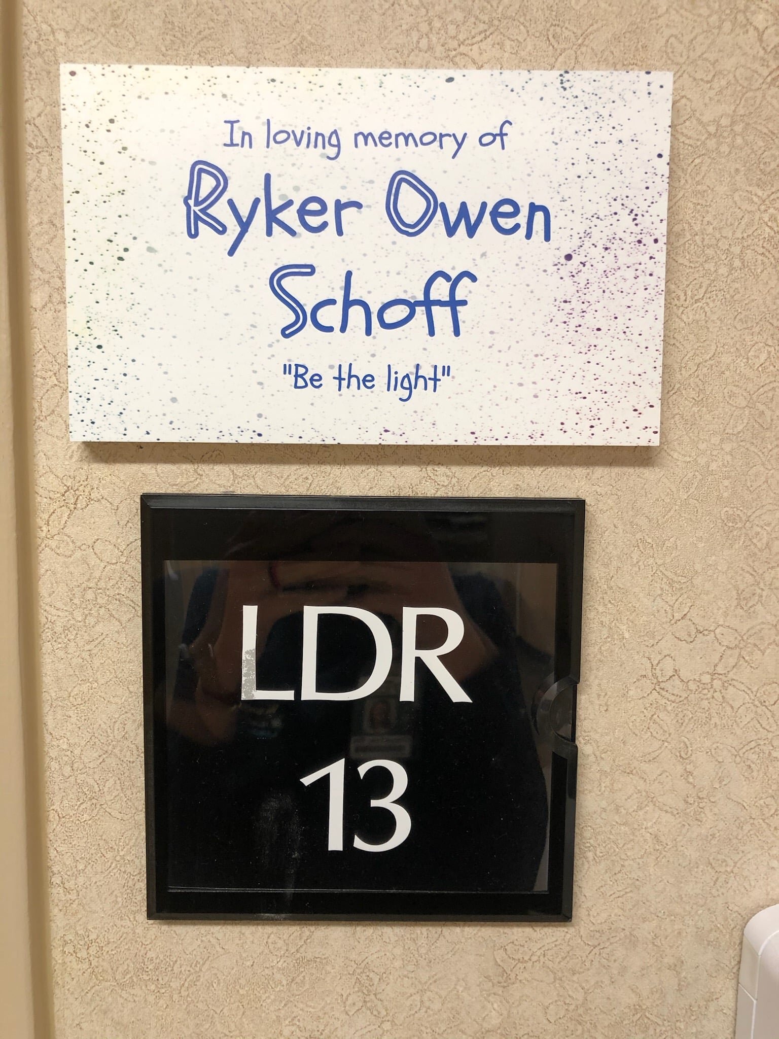 Ryker's birth room dedication at Huntsville Hospital