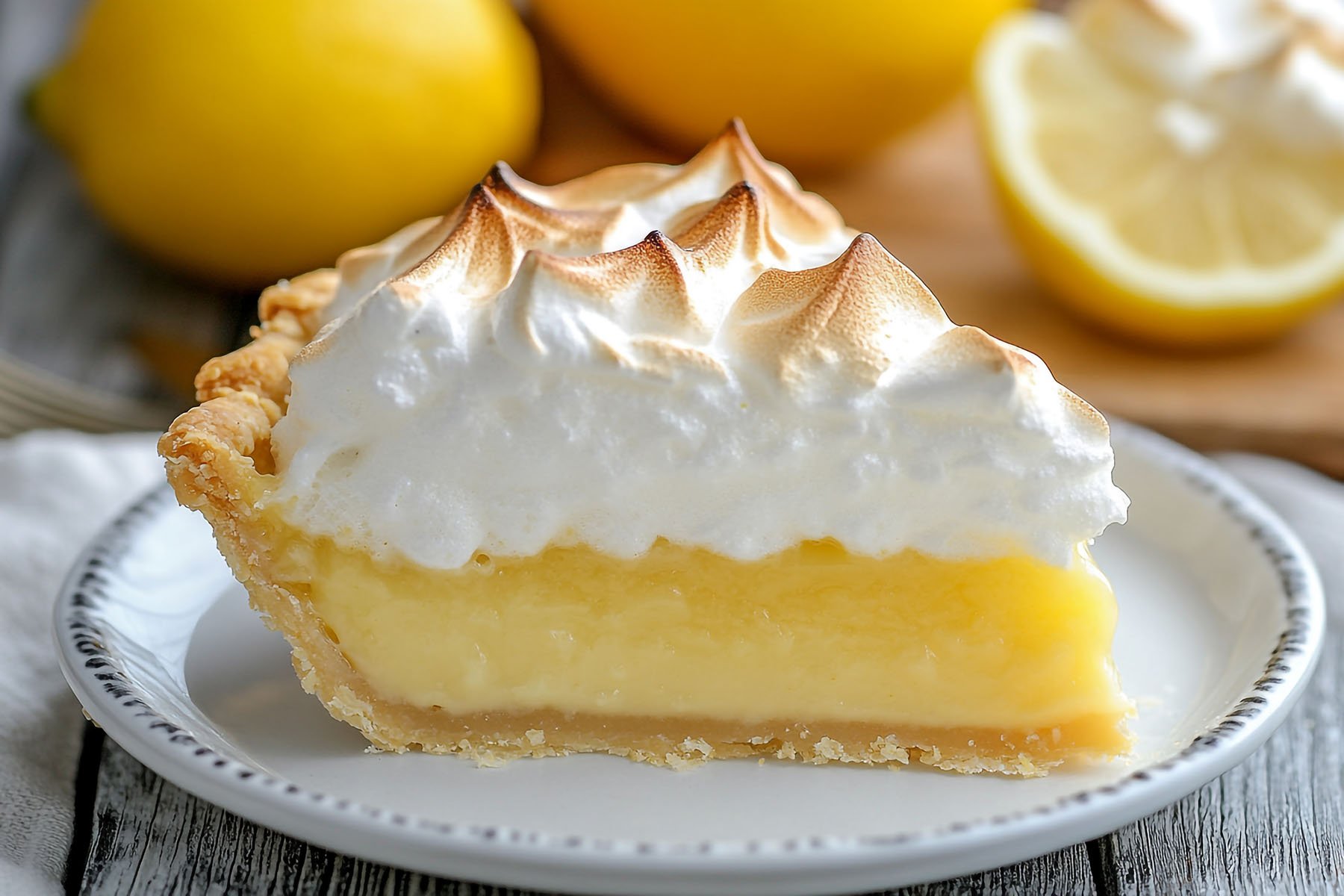 slice of lemon meringue pie