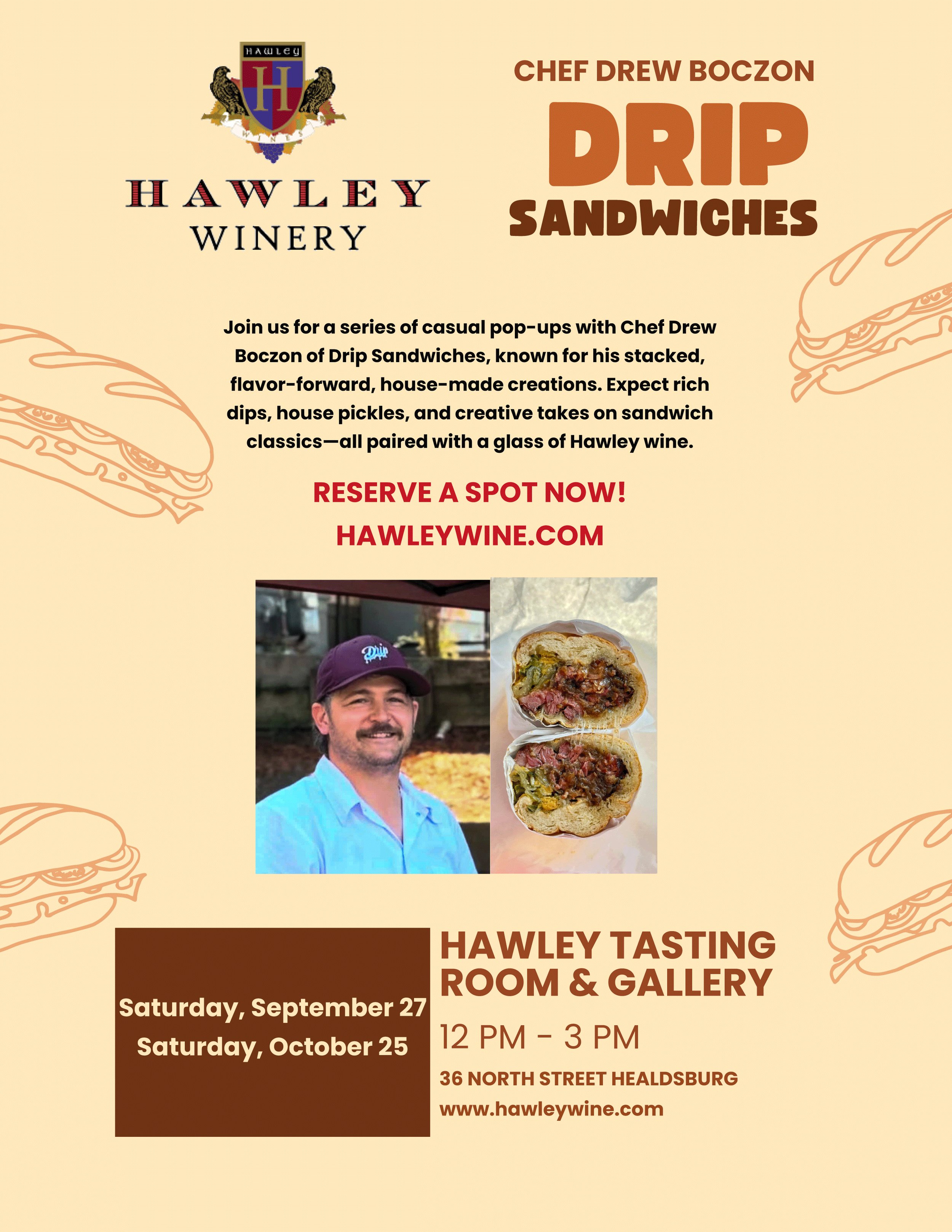 Pop-up with Drip Sandwiches