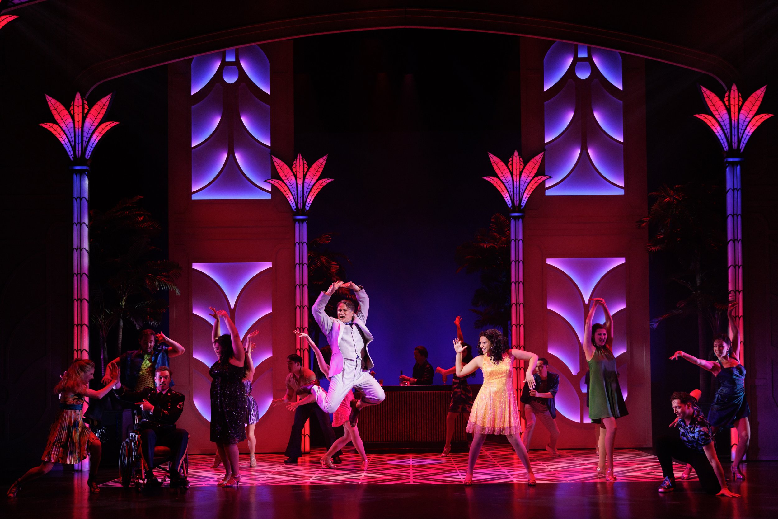 Members of the company in Dirty Rotten Scoundrels. Stratford Festival 2025. Photo: David Hou.