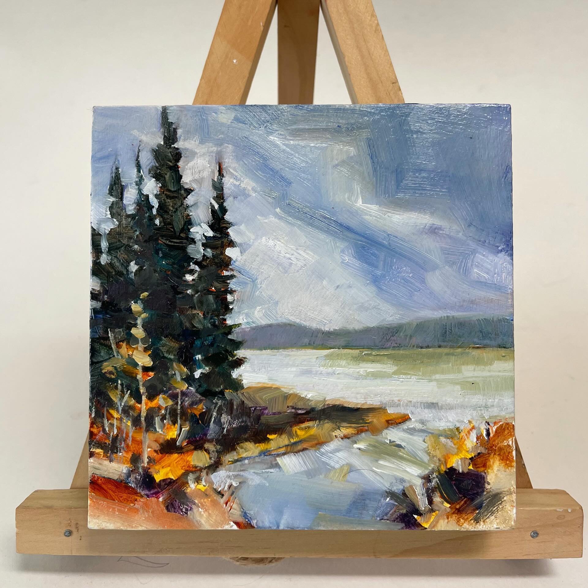 What do prefer? A walk in a rain forest, a day by the ocean or the quiet of a lake in the mountains? I kind of like them all, depending on the day! 

This little one is called Alpine Tranquility. It was inspired by a trip to Alberta last Fall that le