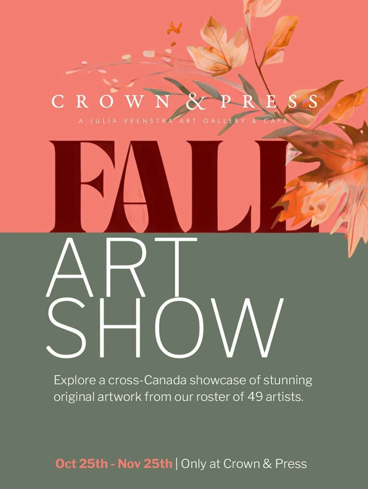 Starts Today!! 

The Fall Art Show at @crownandpressgallery  is happening now. Many of the artists in the show will be present, I wish  I was able to be there. I&rsquo;m sure it will be a fun evening of art and fun! 

New paintings by more than 30 ar