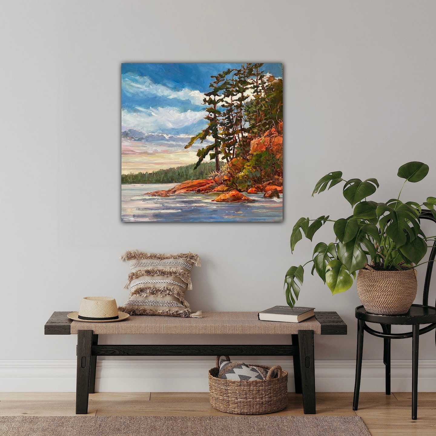 After playing with this painting last week, I think it&rsquo;s done. 🎉 Where do you like it best? Hallway, dining room, home office or living room? I have heard that deep rich colours are coming back for walls, how do you feel about that?

I&rsquo;m
