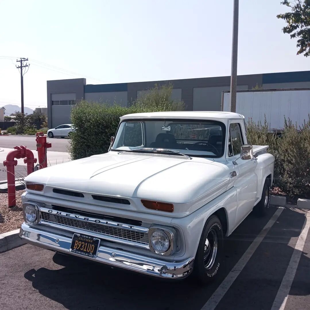 Happy to have this 1965 Chevy Pickup on the road again. New carburetor and added secondary fuel tank system. Switched from mechanical to a dual electric fan setup. And finally dialed in the A/C system properly. 
#carservices #chevytrucks #builtnotbou