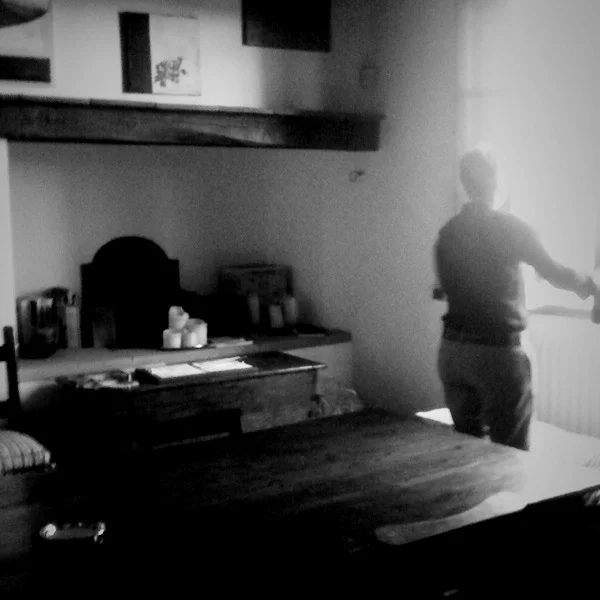 black and white office space